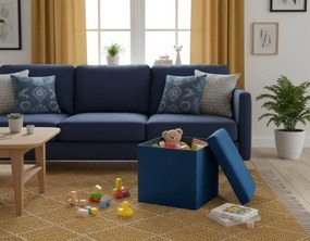 Taburet pliabil albastru CUBEXO VELVET M