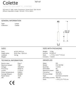 Pendul LED design ultra-modern Colette. crom SV-787147