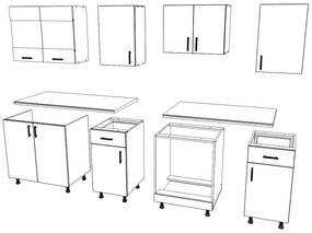 Set haaus V13, Lemn Natural/Alb, Blat Thermo 28 mm, L 220 cm