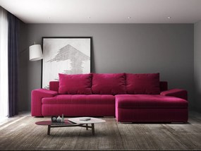 Colțar extensibil dumonde cu ladă de depozitare si sezut confortabil din spuma high-density, Leonardo Zoom Rosu 260x185 cm II