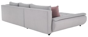 Set canapea, gri deschis / roz pudră, material textil, stânga, BRATO