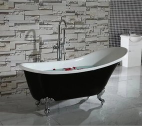 Cada freestanding retro Inter Ceramic acril negru-alb 162.5x69.5 cm