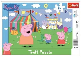 Puzzle In parcul de distractii Peppa Pig 15 piese