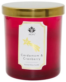 Lumânare Arome în sticlă colorată cu capac,Cardamom &amp; Cranberry, 125 g