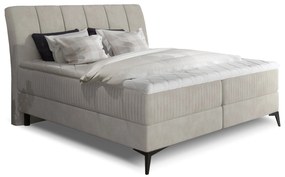 Pat matrimonial Boxspring 140 cm Alberto (bej) (cu saltele). 1027334