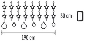 Instalație LED de Crăciun 20xLED/2xAA 2,2 m alb cald
