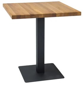 Masa de sufragerie neagra cu blat in decor de stejar PURO 60x60