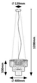 Lustră pe cablu Rabalux 72265 ELOISA 3xE27/25W/230V