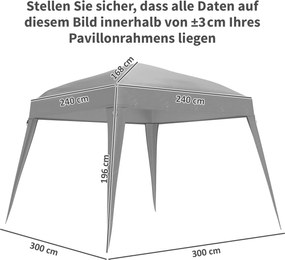 Outsunny Acoperiș de schimb pentru pavilion, husă de schimb pentru 3 x 3 m pavilion de grădină, înlocuitor pentru acoperiș de cort de grădină, UPF50+, material Oxford, gri deschis | Aosom Romania