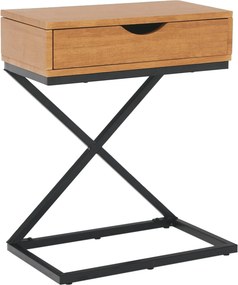 Masuta auxiliara VIRED, stejar/negru, 50x30x60 cm