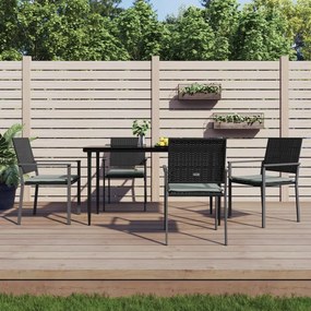 vidaXL Set mobilier de grădină cu perne, 5 piese, poliratan și oțel