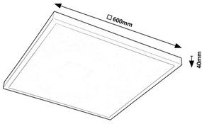 Panou LED aplicat Rabalux 71078 DAMEK LED/40W/230V 4000K 60x60 cm