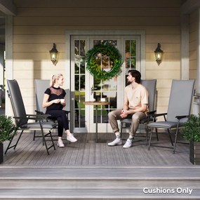 Outsunny Lot de 4 perne de scaun pentru exterior cu curele si banda reglabila, anti-decolorare UPF50+, 124x50x5cm, gri | Aosom Romania