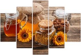 Tablou - Natura morta cu borcane de miere (150x105 cm)