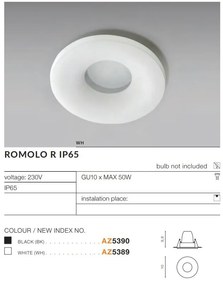 Spot incastrabil cu protectie IP65 ROMOLO R alb