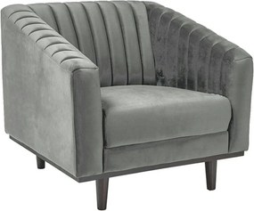 Fotoliu ASPREY, stofa catifelata gri - Bluvel 14, 83x85x78 cm