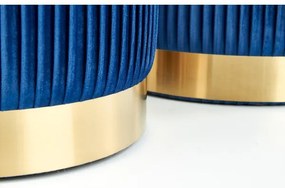 SET 2x taburet MONTY d. 36/66 cm albastru/auriu