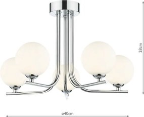 Där Lighting CRA5450-02 - Lustră pe tijă CRADLE 5xG9/25W/230V crom lucios
