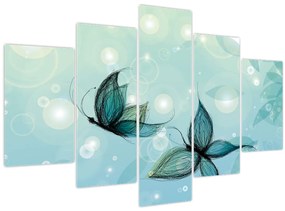 Tablou - Fluturi albaștri (150x105 cm)