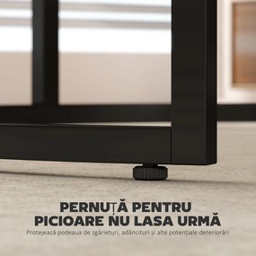 HOMCOM Set 2 măsuțe de cafea moderne, suprapuse, rotunde, gri marmorat | Aosom Romania