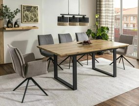 Masa extensibila Umberto II stejar artizan/negru L160-24xl90 cm