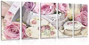 Tablou 5-piese stilul vintage romantic