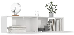 Comoda TV, alb extralucios, 120 x 30 x 30 cm, PAL