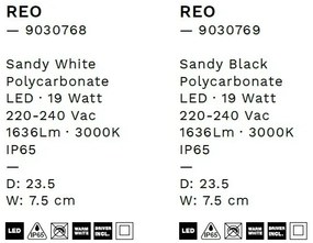Mini Aplica LED exterior de perete/tavan, IP65, REO negru