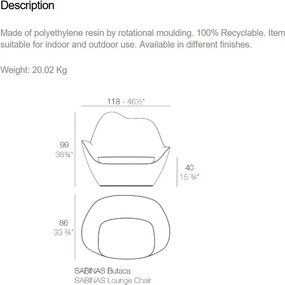 Fotoliu lounge design modern, exterior, interior, SABINAS LOUNGE CHAIR 45007 Vondom