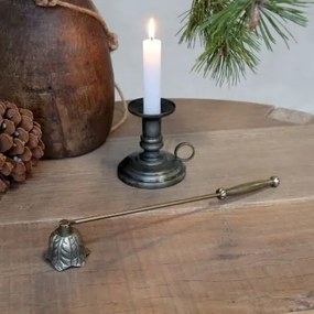 Decorațiune stingător de lumânări, auriu antichizat, din aluminiu, cu decor, 4x32 cm, „Éteignoir"