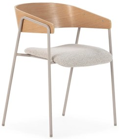 Set de scaune de sufragerie gri deschis/în culoare naturală cu cotiere 2 buc. tapițat Cora – MOME