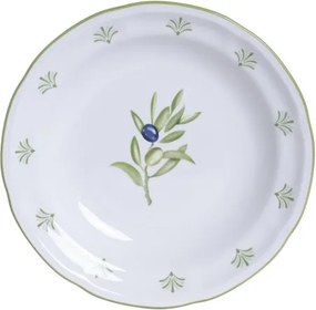 Farfurie adânca stil Mediterraneean verde , din portelan , "Oliv"