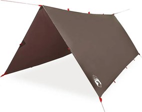 vidaXL Prelată de camping, maro, 406x306 cm, impermeabilă