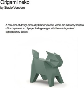 Decoratiune/ Statueta exterior sau interior Origami Neko, mat