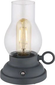 Lampă LED tactilă reîncărcabilă dimabilă de masă Globo 58016A PETRO 1W/3,7V 1200 mAh antracit