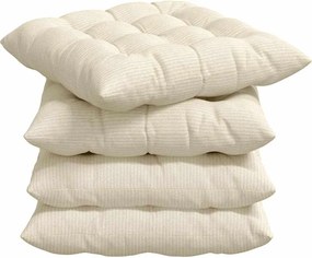 vidaXL Perne de Șezut 4 pcs Crem 40 x 40 x 6 cm Țesătură din corduroy