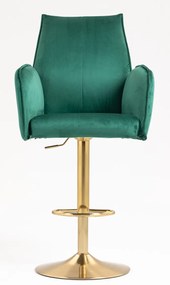 HR280W Scaun Verde din Catifea cu Bază Aurie