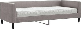 vidaXL Pat de zi cu saltea, gri taupe, 80x200 cm, textil