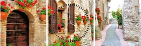 Tablou - Alee pitorească italiană (cu ceas) (90x30 cm)