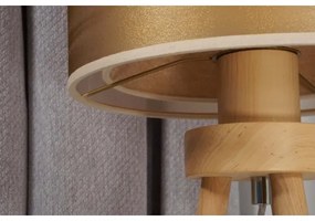 Lampă de masă WOOD Duolla BOHO 1xE27/15W/230V d. 25 cm cupru/maro/bej