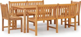 vidaXL Set de sufragerie de grădină, lemn masiv de tec, 5 piese