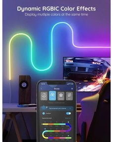 Bandă LED flexibilă Govee Neon SMART 2m RGBIC Wi-Fi IP67