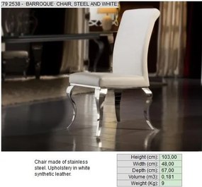 Scaun modern alb, Barroque 792538