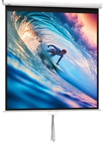 HOMCOM Ecran de Proiecție TV și Proiector de Cinema 4k, Fixare pe Perete sau Tavan, 149x149 cm, Alb | Aosom Romania