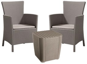 Set de mobilier de grădină pentru balcon Iowa II cu masă în culoarea cappuccino