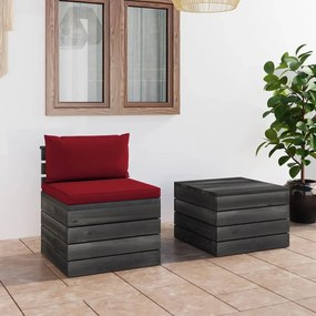 Set mobilier gradina din paleti, 2 piese, cu perne, lemn de pin