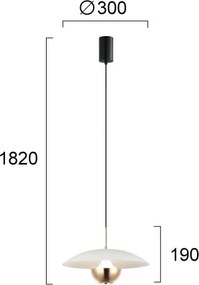 Candelabru LED suspendat pe cablu VALIA LED/9W/230V alb/auriu
