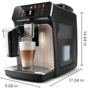 Espressor automat Philips EP5541/50 5500 LatteGo, 1500W, 15 bar, 1,8 L, Rasnita ceramica cu 12 treote, TFT, AquaClean, SilentBrew, AromaExtract, ExtraShot, Negru