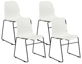 Set 4 buc scaune de sufragerie Panza (alb). 1081879