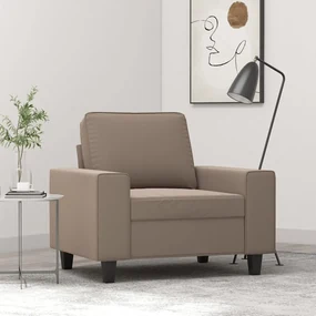 348969 vidaXL Fotoliu canapea, gri taupe, 60 cm, textil microfibră